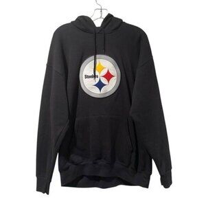 Pittsburgh Steelers Large Embroidered Logo Hoodie Sweatshirt Football NFL Black